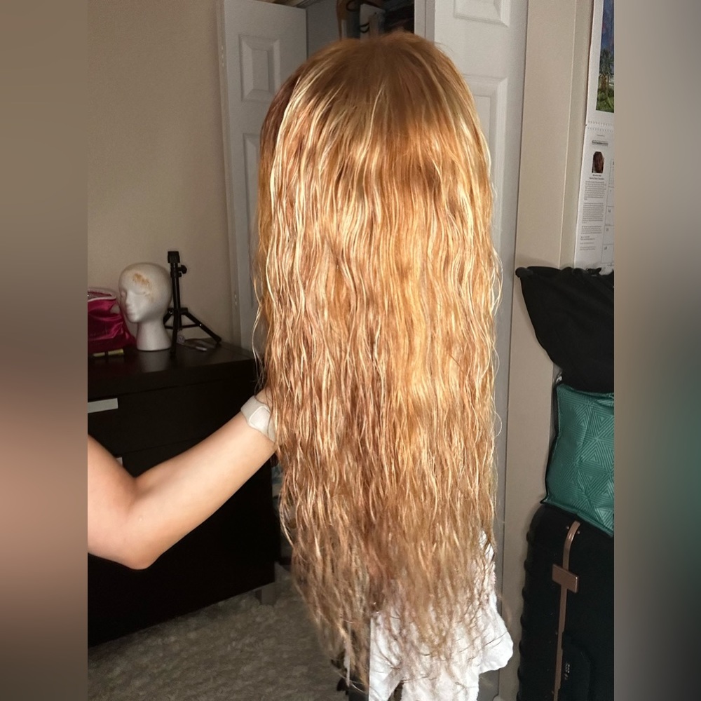 GINGER SPICE—Lace Front 100% Real Human Hair 18 Inches Loose Water Wave
